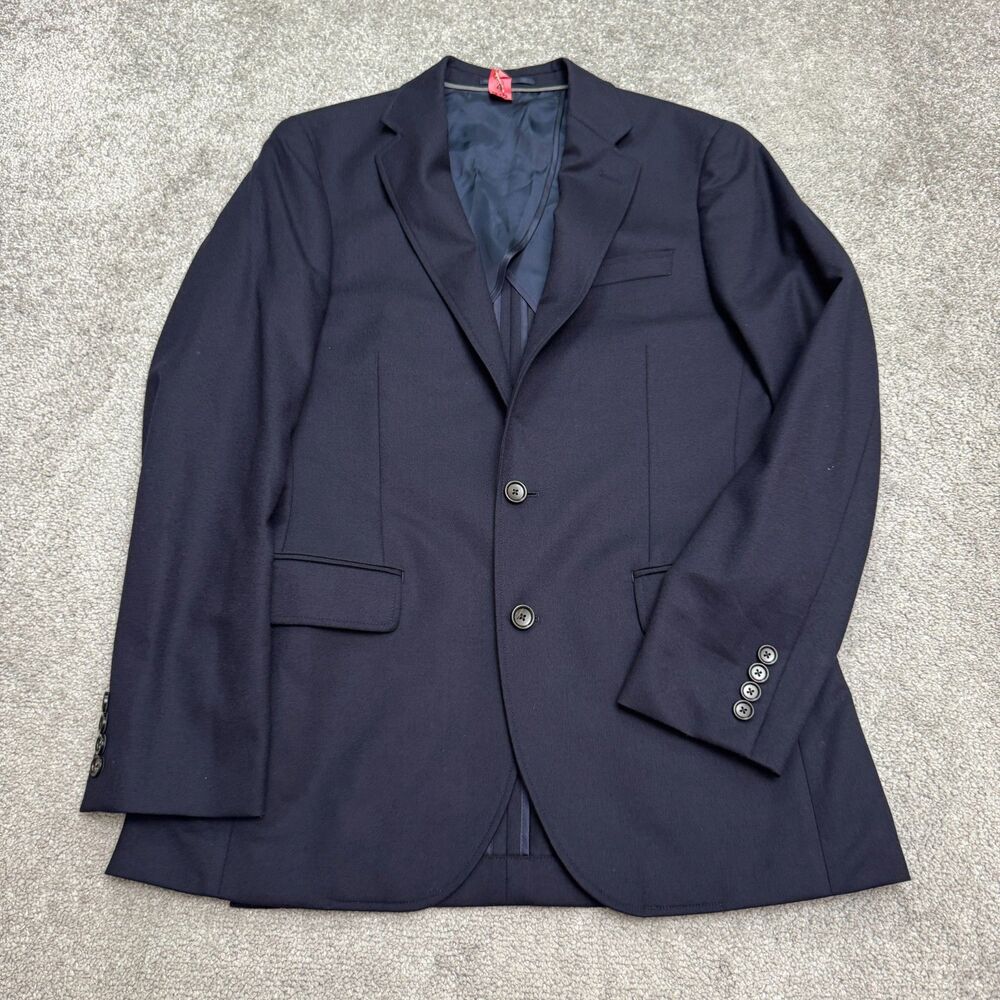 J.Crew Ludlow Slim Suit Jacket Mens 36R Navy Blue Vitale Barberis Flannel Wool